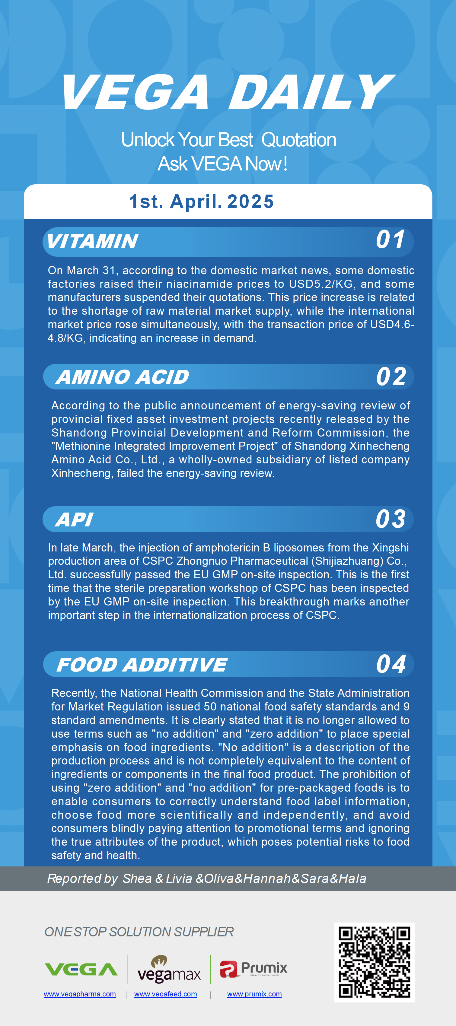 Vega Daily Dated on Apr 1st 2025 Vitamin Amino Acid APl Food Additives.jpeg